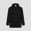Bottega Veneta Knotted Wool Hood Coat In Navy
