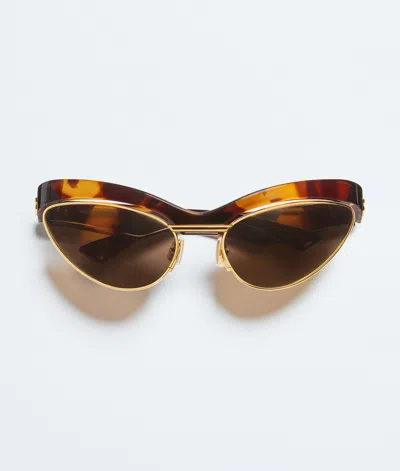 Bottega Veneta Eyewear Duo Angle Cat Eye Sunglasses In Brown