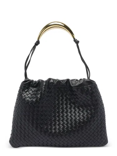 Bottega Veneta Lambskin Mini Clutch Bag In Black