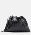 Bottega Veneta Womens Mini Dustbag Leather Clutch Bag Black-gold In Black-gold