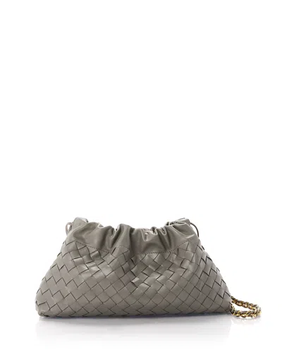 Bottega Veneta Dustbag Intrecciato Leather Shoulder Bag In Gray