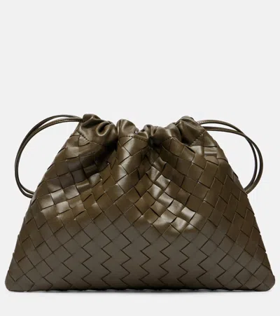 Bottega Veneta Dustbag Intrecciato Small Leather Clutch In Green