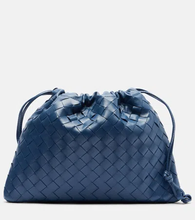 Bottega Veneta Dustbag Intrecciato Small Leather Pouch In Blue