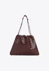 Bottega Veneta Intrecciato Drawstring Shoulder Bag In Madder
