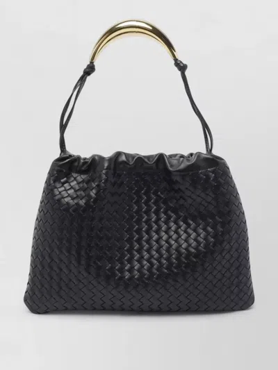 Bottega Veneta Dustbag Shoulder Bag Knotted Strap Handle In Black