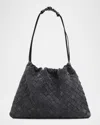 Bottega Veneta Dustbag Suede Pouch Bag In Gray