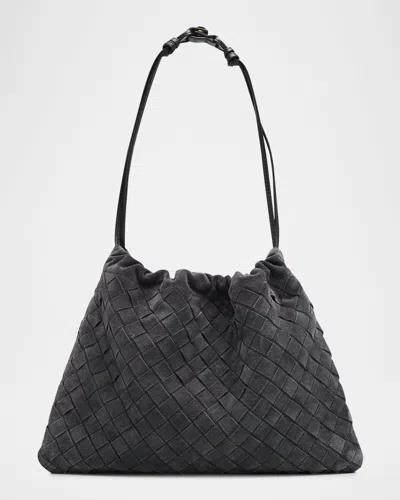Bottega Veneta Dustbag Suede Pouch Bag In Gray