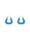 Bottega Veneta Triangular Twist Hoop Earrings In Blue