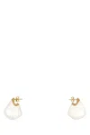 Bottega Veneta Ceramic And Silver Small Finn Earrings In White