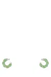 Bottega Veneta Pastel Green Nappa Leather And 925 Silver Earrings In 3830