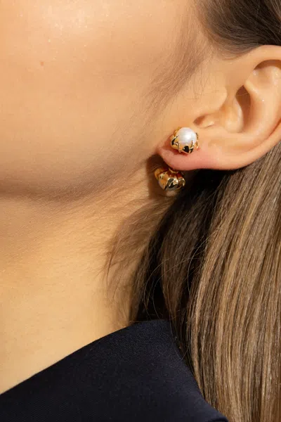 Bottega Veneta Earrings With Pearls In Gold