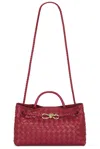 Bottega Veneta Andiamo East-west Rosewood Bag In Rosewood & Muse Brass