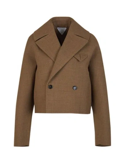 Bottega Veneta Effortless Luxury: Soft Leather Raffia Jacket For Women In Brown