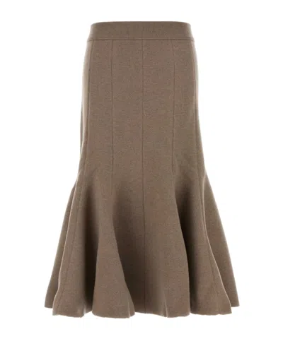 Bottega Veneta Elastic Waist Skirt In Brown