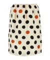 Bottega Veneta Silk Skirt With Polka Dot Pattern And Elastic Waistband In White