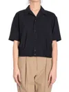 Bottega Veneta Fine Wool Crop Shirt In Blue