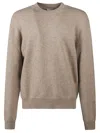 Bottega Veneta Cashmere Pullover With Leather Patches In Desert