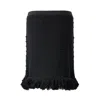 Bottega Veneta Knit Skirt With Fringed Hemline And Crochet Motif In Black
