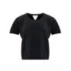 Bottega Veneta Mixed Cashmere Sleeves Court  In Black