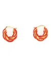 Bottega Veneta Elegantly Crafted Hoop Earrings In Red