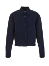 Bottega Veneta Elevate Your Wardrobe With This Raffia Detailed Canvas Shirt In Classic Cream For Fall Winter 2023 In Blue