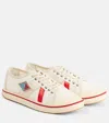 Bottega Veneta Eliot Leather And Canvas Sneakers In Yellow