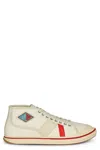 Bottega Veneta Eliot Mixed Media Mid Top Sneaker In White