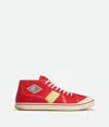 Bottega Veneta Canvas Leather-trim Eliot Sneakers In Scarlet/tomato