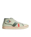 Bottega Veneta Canvas Leather-trim Eliot Sneakers In White Jade/aloe Vera