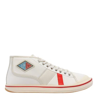 Bottega Veneta Eliot Mid-top Canvas Sneakers In White
