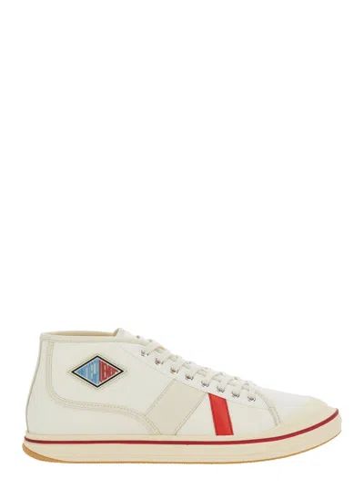 Bottega Veneta Eliot Mid-top Canvas Sneakers In White