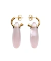 Bottega Veneta Ellipse Small Earrings In Pink Quartz