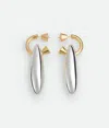 Bottega Veneta Large Oval Earrings In Silver/yellow Gold