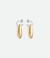 Bottega Veneta Kleine Ellipse Ohrringe In Silver/yellow Gold