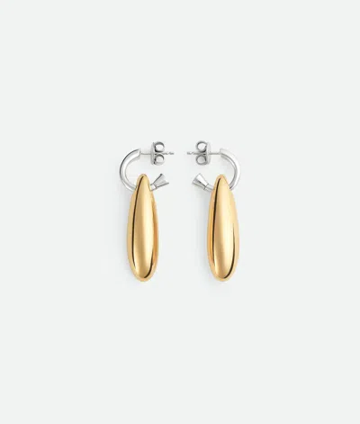 Bottega Veneta Kleine Ellipse Ohrringe In Silver/yellow Gold