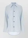 Bottega Veneta Light Blue Twill Viscose Shirt In Blue