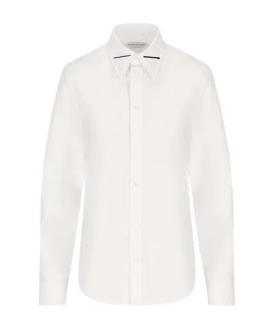 Bottega Veneta Embellished Collar Cotton Shirt In White