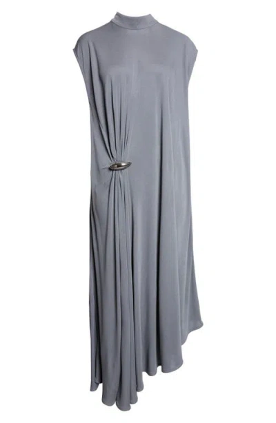 Bottega Veneta Embellished Crepe Jersey Maxi Dress In Gray