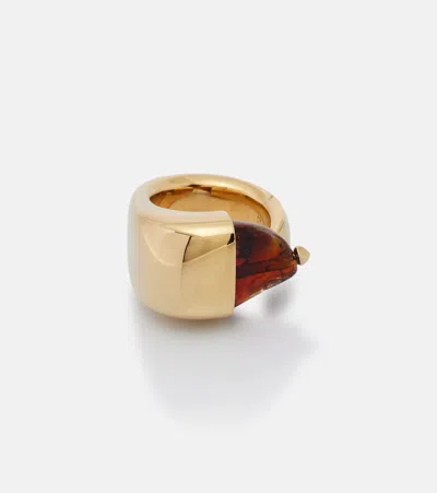 Bottega Veneta Embellished Ring In Gold