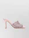 Bottega Veneta Sparkle Slide Stretch Satin Sandals In Pink