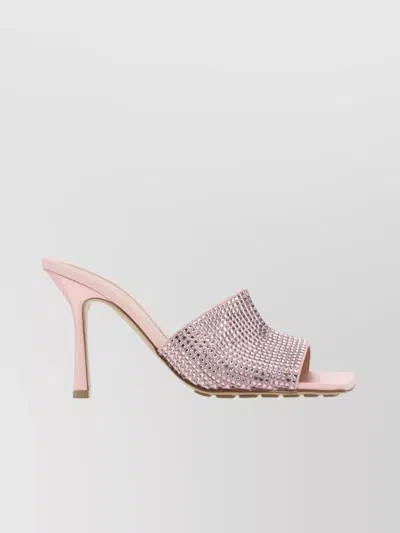 BOTTEGA VENETA EMBELLISHED SILK RHINESTONE MULES