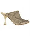 Bottega Veneta Sparkle Dot Sock Mules In Gold