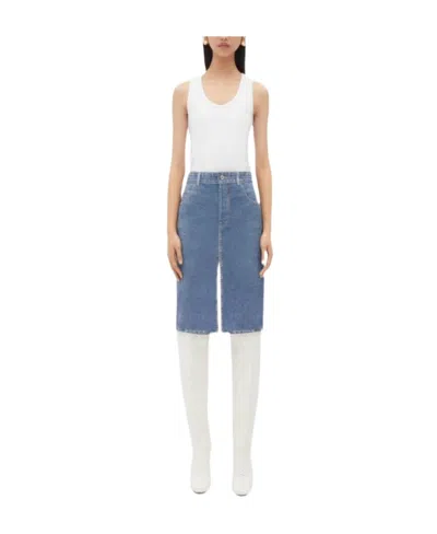Bottega Veneta Emblem Skirt In Blue
