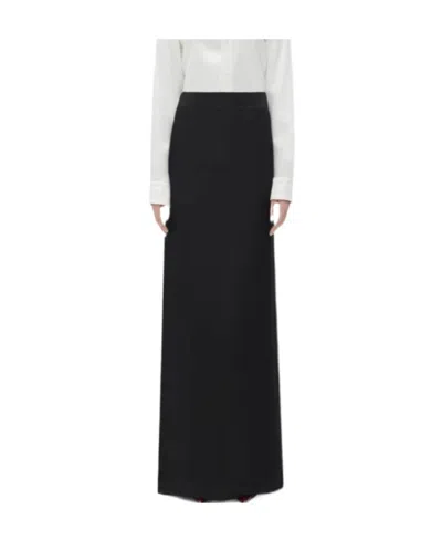 Bottega Veneta Emblem Twill Skirt In Black