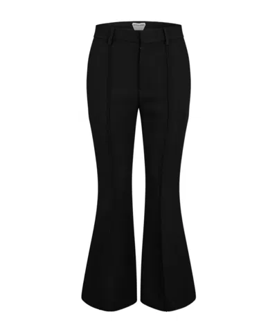 Bottega Veneta Embossed Flared Casual Pants In Black