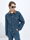 Bottega Veneta Denim Jacket Front Pockets Long Sleeves Collar In Blue