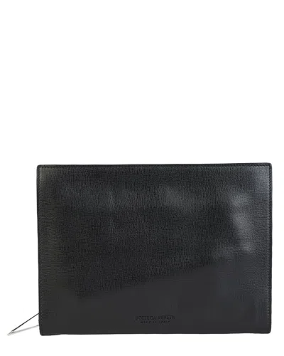 Bottega Veneta Embossed Leather Pouch In Black