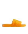 Bottega Veneta Embossed Rubber Slides In Orange