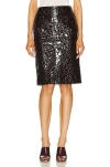 Bottega Veneta Croc-effect Leather Skirt In Henna