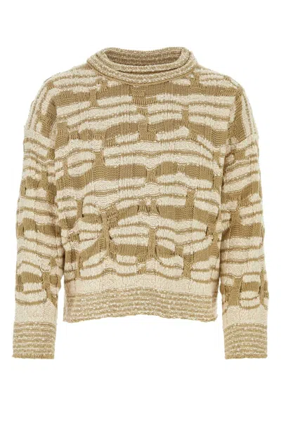 Bottega Veneta Embroidered Cotton Blend Sweater